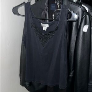 Women’s Vintage Black Tank Top 100% Cotton